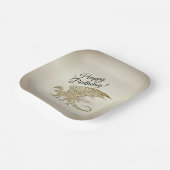 Amazing Mosaic Dragon Golden Birthday Papieren Bordje (Gebogen)