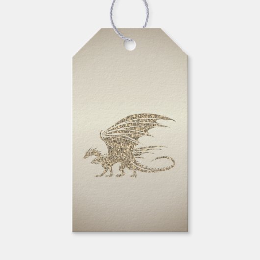 Amazing Mosaic Dragon Golden Cadeaulabel (Voorkant)