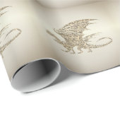 Amazing Mosaic Dragon Golden Cadeaupapier (Rol Hoek)