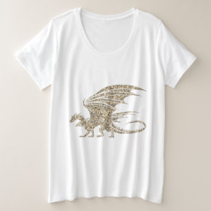 Amazing Mosaic Dragon Golden Canvas tas Grote Maat T-shirt