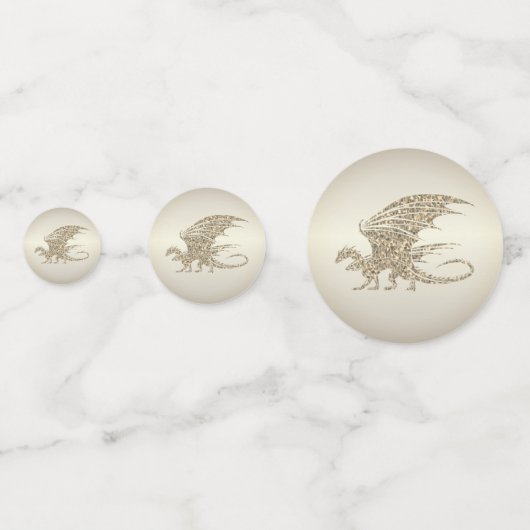 Amazing Mosaic Dragon Golden Confetti (Achterkanten)