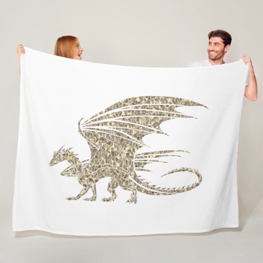 Amazing Mosaic Dragon Golden Fleece Deken (In situ)