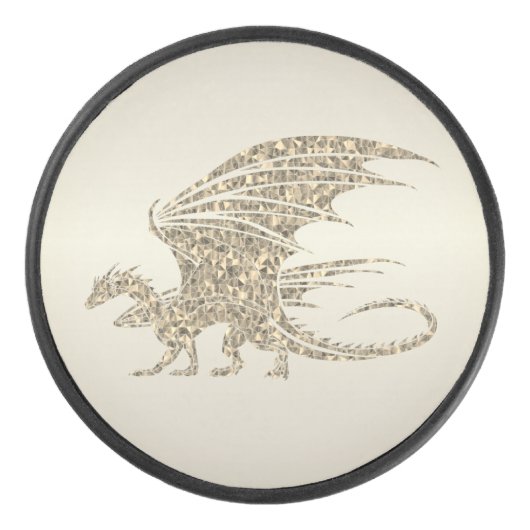 Amazing Mosaic Dragon Golden Hockey Puck (Voorkant)