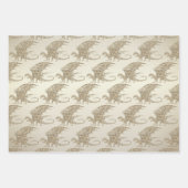 Amazing Mosaic Dragon Golden Inpakpapier Vel (Voorkant 3)