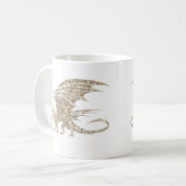 Amazing Mosaic Dragon Golden Koffiemok (Voorkant links)