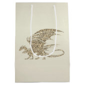 Amazing Mosaic Dragon Golden Medium Cadeauzakje (Achterkant)