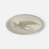 Amazing Mosaic Dragon Golden Papieren Bordje (Gekanteld)