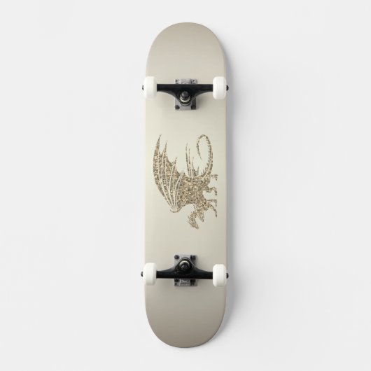 Amazing Mosaic Dragon Golden Persoonlijk Skateboard (Voorkant)