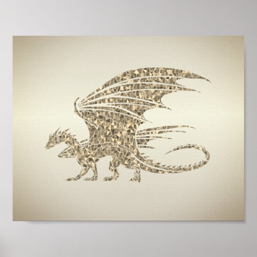 Amazing Mosaic Dragon Golden Poster (Voorkant)