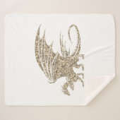Amazing Mosaic Dragon Golden Sherpa Deken (Voorkant (horizontaal))