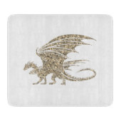 Amazing Mosaic Dragon Golden Snijplank (Voorkant)