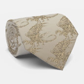 Amazing Mosaic Dragon Golden Stropdas (Opgerold)