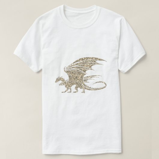 Amazing Mosaic Dragon Golden T-shirt (Design voorkant)