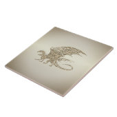 Amazing Mosaic Dragon Golden Tegeltje (Zijkant)