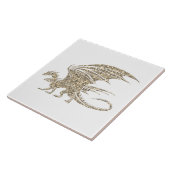 Amazing Mosaic Dragon Golden Tegeltje (Zijkant)