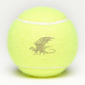 Amazing Mosaic Dragon Golden Tennisballen (Achterkant)