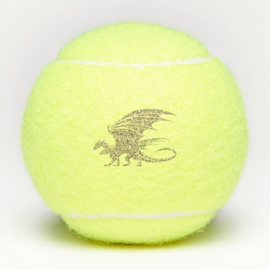 Amazing Mosaic Dragon Golden Tennisballen (Voorkant)