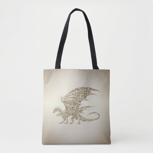 Amazing Mosaic Dragon Golden Tote Bag (Voorkant)