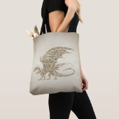 Amazing Mosaic Dragon Golden Tote Bag (Dichtbij)