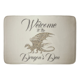 Amazing Mosaic Dragon Golden Welcome Badmat