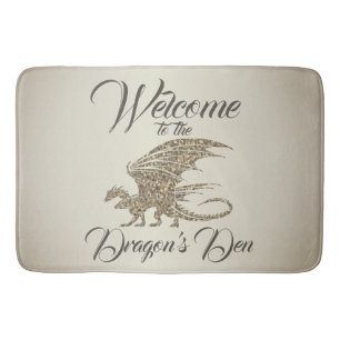 Amazing Mosaic Dragon Golden Welcome Badmat