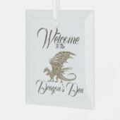 Amazing Mosaic Dragon Golden Welcome Glas Ornament (Voorkant links)