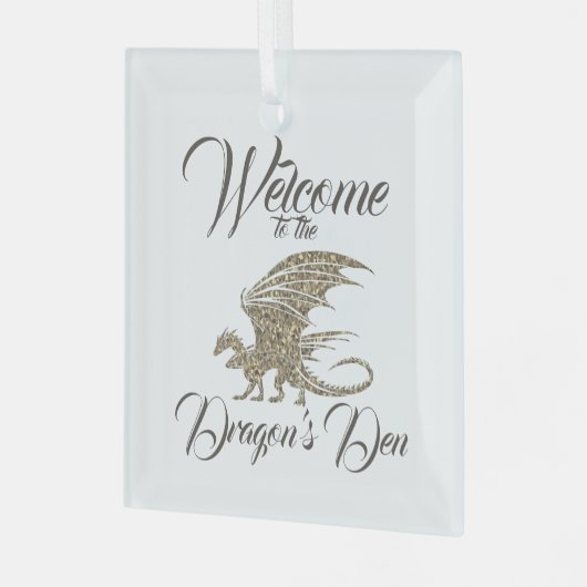 Amazing Mosaic Dragon Golden Welcome Glas Ornament (Voorkant links)