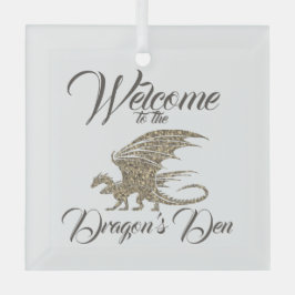 Amazing Mosaic Dragon Golden Welcome Glas Ornament