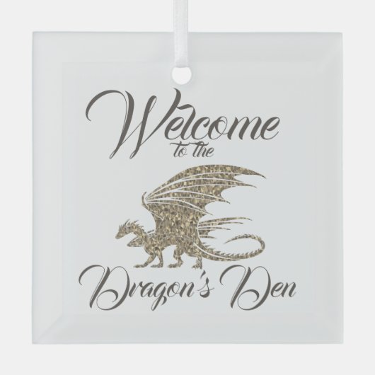 Amazing Mosaic Dragon Golden Welcome Glas Ornament (Voorkant)