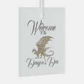 Amazing Mosaic Dragon Golden Welcome Glas Ornament (Voorkant Rechts)