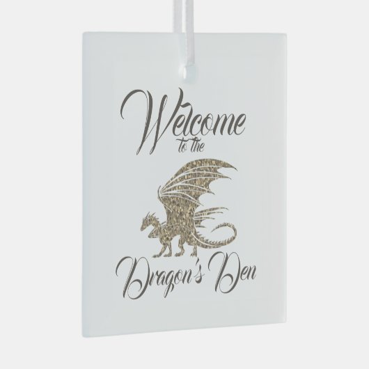 Amazing Mosaic Dragon Golden Welcome Glas Ornament (Voorkant Rechts)