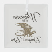 Amazing Mosaic Dragon Golden Welcome Glas Ornament (Achterkant)