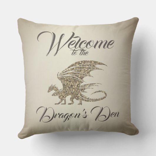 Amazing Mosaic Dragon Golden Welcome Kussen (Achterkant)