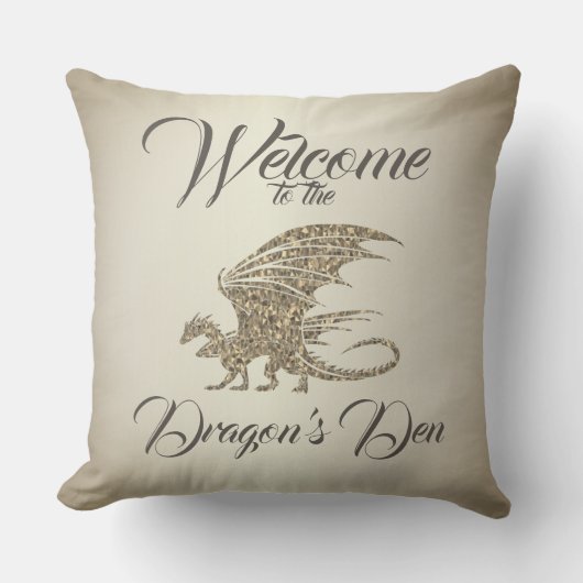 Amazing Mosaic Dragon Golden Welcome Kussen (Voorkant)