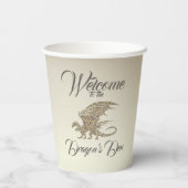 Amazing Mosaic Dragon Golden Welcome Papieren Bekers (Achterkant)