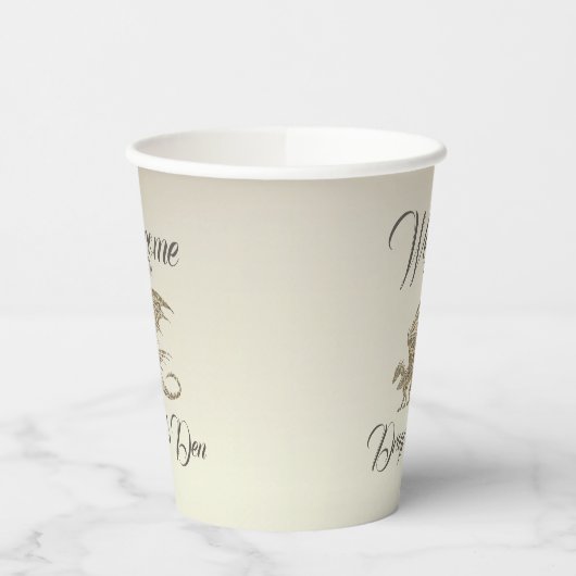 Amazing Mosaic Dragon Golden Welcome Papieren Bekers (Links)