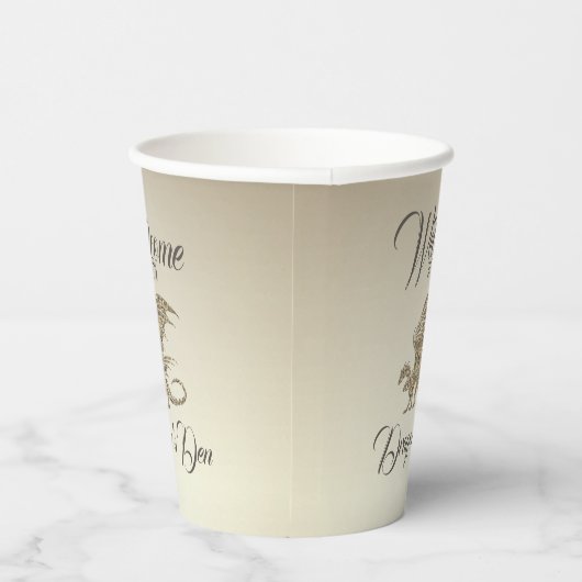 Amazing Mosaic Dragon Golden Welcome Papieren Bekers (Rechts)