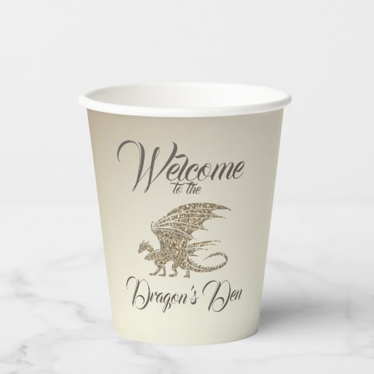Amazing Mosaic Dragon Golden Welcome Papieren Bekers (Voorkant)
