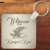 Amazing Mosaic Dragon Golden Welcome Sleutelhanger (Achterkant)