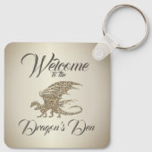 Amazing Mosaic Dragon Golden Welcome Sleutelhanger (Achterkant)