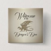 Amazing Mosaic Dragon Golden Welcome Vierkante Button 5,1 Cm (Voorkant)