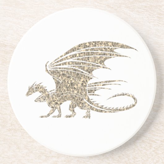 Amazing Mosaic Dragon Golden Zandsteen Onderzetter (Voorkant)