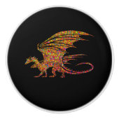 Amazing Mosaic Dragon Keramische Knop (Voorkant)