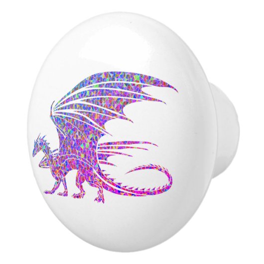 Amazing Mosaic Dragon Keramische Knop (Rechts)