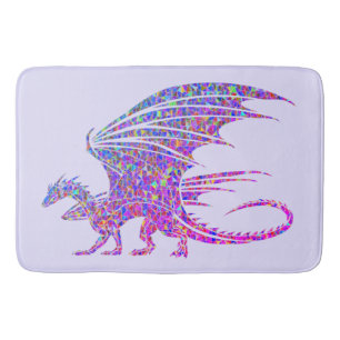 Amazing Mosaic Dragon Paars Badmat