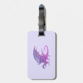 Amazing Mosaic Dragon Paars Bagagelabel (Achterkant verticaal)