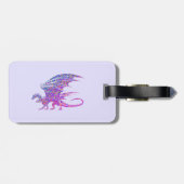 Amazing Mosaic Dragon Paars Bagagelabel (Achterkant horizontaal)