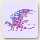Amazing Mosaic Dragon Paars Bier Onderzetter (Voorkant)