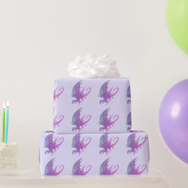 Amazing Mosaic Dragon Paars Cadeaupapier