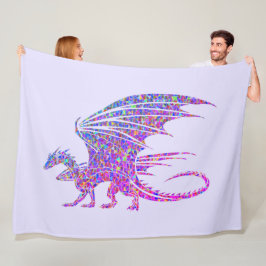 Amazing Mosaic Dragon Paars Fleece Deken